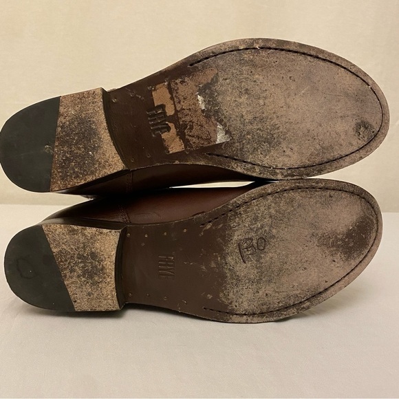 Frye Melissa Button Zip Short Cognac Ladies Ankle Boots Brown Booties Size 7.5 - Picture 7 of 14